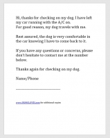 Dog Awareness Letter A/C